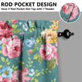 thumbnail image 5 of 24 Inch 3 Pieces Set Kitchen Window Curtains with Rod Pocket over Sink Pioneer Colorful Floral Small Window Cafe Curtains for Home Decor Rod Pocket Tier Drapes, 5 of 6
