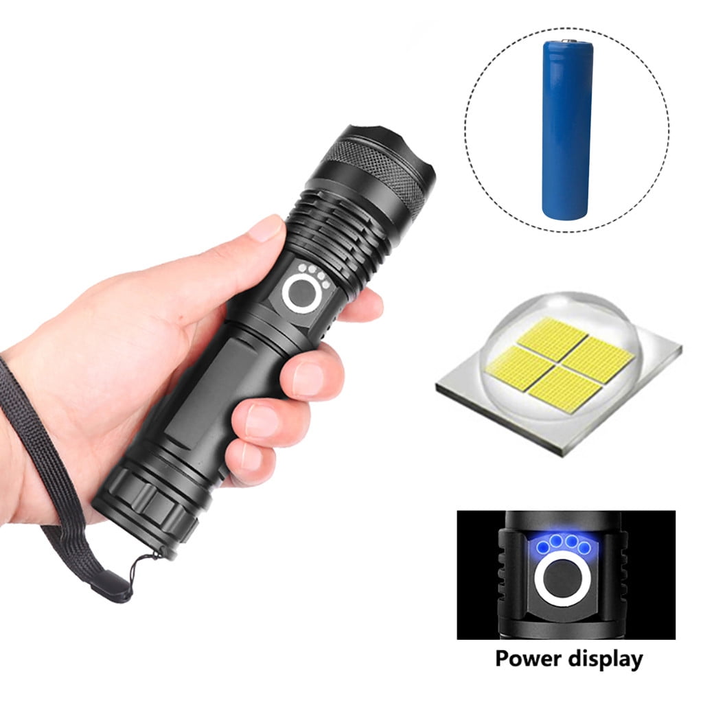 Rechargeable Tactical Flashlight XHP50 LED Flashlights 5000 Lumens 5