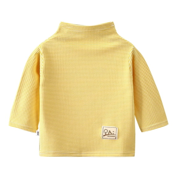 KyCheLot Undershirts for Boys Girls Long Sleeve Loose Comfy Stripe Turtleneck Base Layer Blouses 0-11 Years