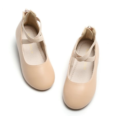 

Kiderence Girls Flat Mary Jane Shoes School Party Dress Ballerina Shoe (Toddler/Little Kids) Nude-10M