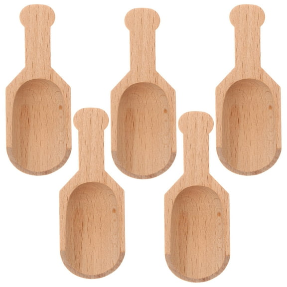 Hytrove Set of 5 Mini Plastic Serving Spoons for Kitchen and Family Use, Simple Design, and Lightweight