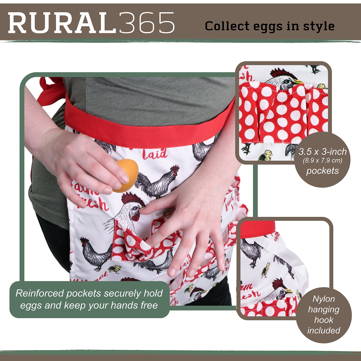 MAGICLULU egg tray Egg Holding Apron Farm egg eggs Multiple pockets kitchen  apron fabric egg bag half apron egg apron for fresh eggs pocket apron eggs