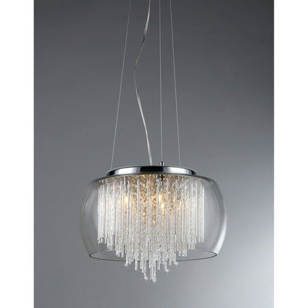 Nulco Chrome Chandelier - 'Odysseus' Chrome and Crystal 5-light Chandelier