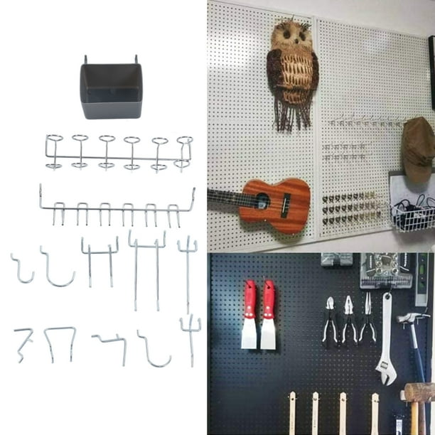 Ganchos De Almacenamiento, Gancho Duradero De Acero Inoxidable Para Tablero Perforado Que Ahorra Espacio Para El Hogar