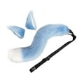 thumbnail image 4 of Ensemble Queue et Oreilles de Renard kit Queue Coiffe de Bal pour Enfants Unisexes Peluche pour Performance Déguisement Bleu, 4 of 9