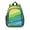 Geometric Wave Blue, variant on Geometric Triangle Green Pattern Backpack for School, Cute School Bag with Adjustable Shoulder Straps and Padded Back, 15"x11.42"x5.5"