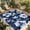 White Dark Blue, variant on Navy Blue Spring Floral Outdoor Rug for Patio/Deck/Porch, Non-Slip Large Area Rug 5 x 8 Ft, Summer Botanical Abstract Flowers Indoor Outdoor Rugs Washable Area Rugs, Camping Rug Carpet Runner