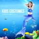 thumbnail image 2 of Conjunto de bikini de traje de baño para niñas de 3 piezas con trajes de baño de sirvienta de mar con cola de pez (140) YUNYI BRAND  Deportes, 2 of 8