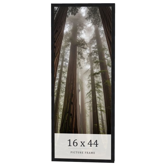 16x44 Frame Black Real Wood Picture Frame Width 0.75 inches | Interior Frame Depth 0.5 inches |