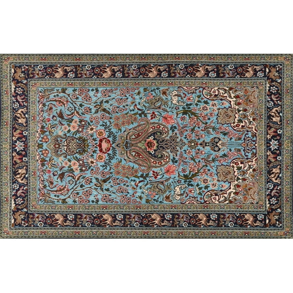 Ahgly Company Machine Washable Indoor Rectangle Traditional Dark Goldray Area Rugs, 7' x 10'