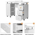 thumbnail image 3 of Ktaxon Nail Table, Manicure Desk for Nail Tech with Electric Downdraft Vent, White, 3 of 9