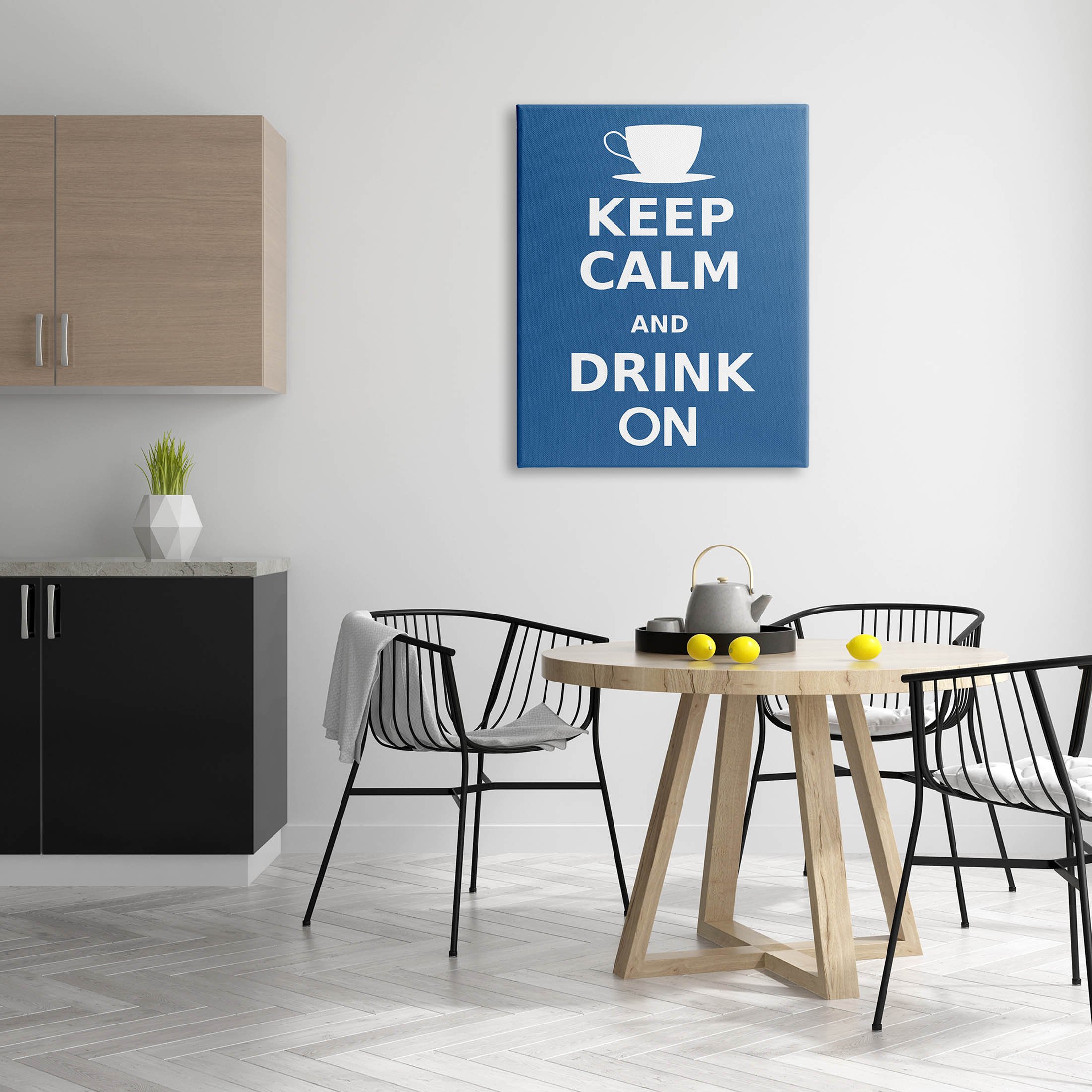 Keep Calm & Drink On Coffee Mug Food & Beverage Graphic Art Gallery Wrapped Canvas Print Wall Art