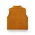 thumbnail image 3 of CYRBOKO Boys Fleece Vests, Button Thermal Sleeveless Crewneck Winter Outerwear Brown Size 7-8 T, 3 of 4