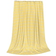 thumbnail image 2 of Balery Yellow Gingham Manta de Felpa Suave y Acogedora – Cobija de Franela Aterciopelada para Cama, Lavable y Cálida para Sofá, Mascotas, Transpirable-60"x50", 2 of 7