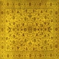 thumbnail image 1 of Ahgly Company Machine Washable Indoor Square Persian Yellow Traditional Area Rugs, 7' Square, 1 of 4