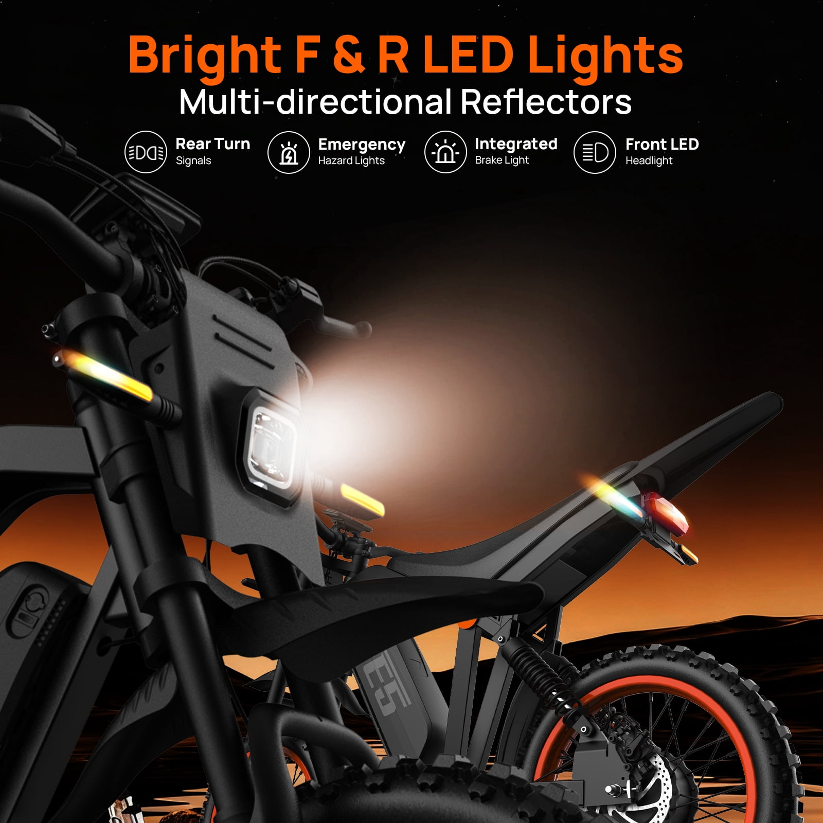 TieTie Electric Dirt Bike for Adults & Teens, 1500W Peak Motor, 32MPH 48V 20Ah Battery, Off-Road Fat Tire Electric Motorcycle, UL2849