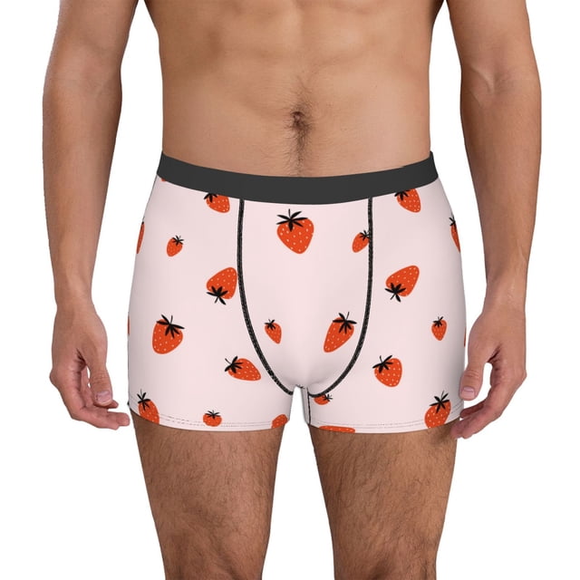 Fotbe Strawberry Calzoncillos Tipo Boxer con Bolsa de Soporte Total para Hombre, X-Temp Fresco, Transpirable y de Secado Rápido-Large