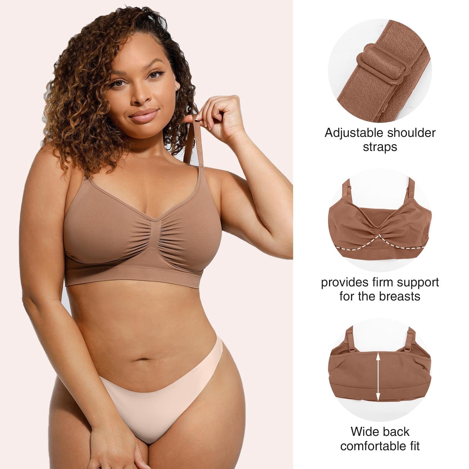 FeelinGirl Everyday Wireless Soft Unlined Bra for Women