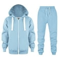 thumbnail image 2 of Boys Girls Active Sweatsuit 2PC Long Sleeve Blue Zip Up Hoodie and Jogger Sweatpants Winter Clothes Boys Athletic Sets 6-7 Years, 2 of 6