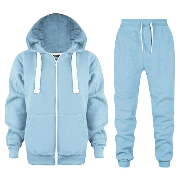 Kiijoy Toddler Boys Sweatsuit Solid Unisex Zip Up Hoodie and Jogger Pants Set, Sizes 4-5T
