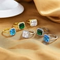 thumbnail image 2 of Womens Adjustable Open Ring Retro Geometric Square Copper Ring For Women Silver Tone Affordable Luxury Chic Up, 2 of 5