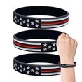 thumbnail image 1 of 12 UNIDS Pulsera de la Bandera Americana Pulseras Elásticas de Silicona Pulseras Patrióticas del Día de la Independencia Regalo de la Joyería de la Bandera Americana MFZFUKR BST3069283-1, 1 of 7