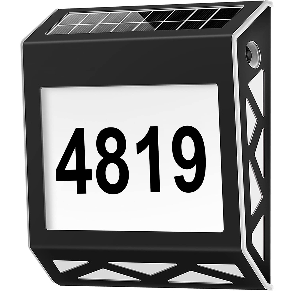 Outdoor Solar House Number, Solar LED Wall Sign, Illuminated Address