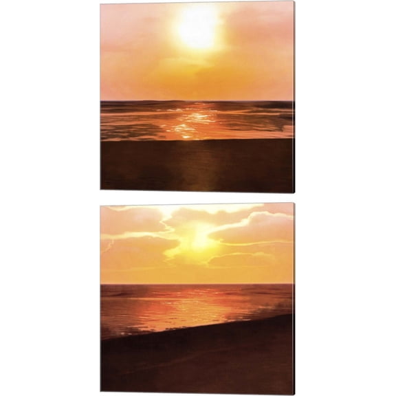 Great Art Now Sunset Dreams by Alonzo Saunders 2 Piece Canvas Art Set Each 14"W x 14"H