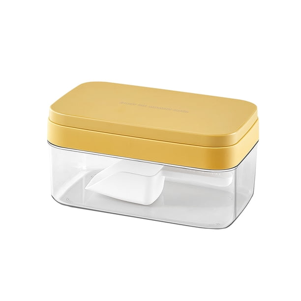Advancent Ice Cube Mold Maker Tapa Caja de almacenamiento Bar Cocina Prensa Bebida de liberación rápida Capacidad apilable Fiesta Amarillo / Type2 NO2