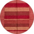 thumbnail image 1 of Ahgly Company Machine Washable Indoor Round Abstract Fire Engine Red Area Rugs, 5' Round, 1 of 7