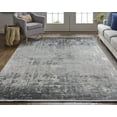 thumbnail image 5 of HomeRoots 512140 10 x 13 ft. Gray Black & Silver Abstract Power Loom Distressed Rectangle Area Rug with Fringe, 5 of 5