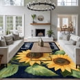 thumbnail image 3 of 5'x8' Area Rugs, Sunflower Black Indoor Outdoor Area Rug for Living Room Bedroom, Vintage Yellow Floral Botanical Plant Washable Bathroom Rugs Kitchen Floor Carpet Mats Home Decor Aesthetic, 3 of 8