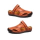 thumbnail image 1 of Par de sandalias de cuero Qarigey para hombre informales elegantes impermeables antideslizantes color sólido, 1 of 6