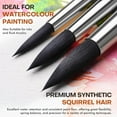 thumbnail image 2 of Watercolor Brushes Professional, Fuumuui 10Pcs Synthetic Squirrel Hair Paint Brush Set for Artists with Wide Flat, Round, Detail, Dagger, Cat's Tongue for Watercolor Gouache Inks Painting, 2 of 7