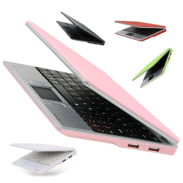 Goldengulf 7 Inch Portable Mini Computer Laptop PC Netbook for Kids Android 12 Quad Core 32GB WiFi Built in Camera Netflix YouTube Flash Player-Pink
