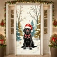 thumbnail image 3 of Pink Bow Merry Christmas Banner Christmas Tree Holiday Backdrop Colorful Dots Black Labrador Xmas Background for Christmas Party Home Decor Pet Lovers Gathering, 3 of 9