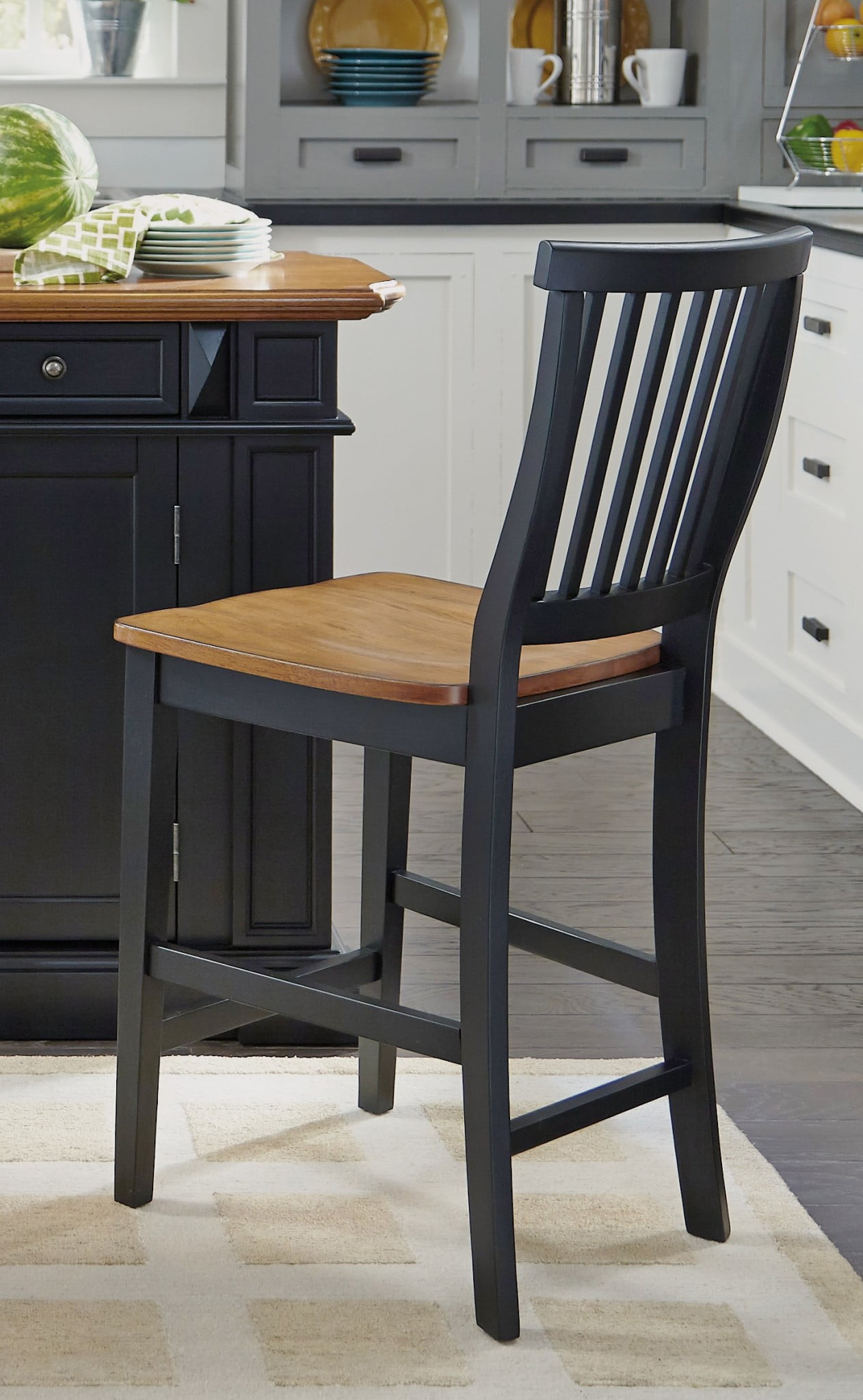 Homestyles Americana Black Counter Stool