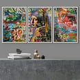 thumbnail image 2 of wall26 Framed Canvas Print Wall Art Set Spray Paint Girl &amp; Pearl Earring Graffiti &amp; Street Art Comic Book Illustrations Modern Art Urban Portrait for Living Room, Bedroom, Office - 24"x3, 2 of 5