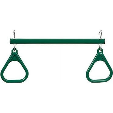 Swing Set Stuff Inc. Trapeze Bar with Rings No Chain (Green) and SSS Logo Sticker