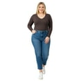 thumbnail image 2 of Emmalise 5-Pack Women’s Long Sleeve Plus Size V-Neck Shirts-Autumn Essentials Pack-1X, 2 of 4