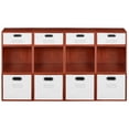 thumbnail image 2 of Niche Cubo Storage Organizer Open Bookshelf Set- 8 Full Cubes/4 Half Cubes with Foldable Storage Bins- Cherry/White, 2 of 8