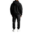 thumbnail image 6 of Delconic Mens Hoodie and Jogger Set Two Piece Tracksuit Full Zip Sweatshirt Drawstring Pants Casual Athletic Outfit Black L, 6 of 7
