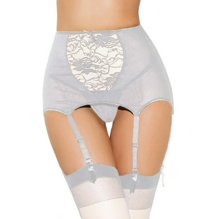 

Mesh Garter Belt with 6 Straps Metal Slip for Women Thigh High Stockings Lingerie Pantyhose Plus G-string Sexy Black Suspenders Garter Belt Mesh Suspenders S-3XL White