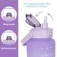 thumbnail image 3 of Botella de agua Onof  BAP-2L 2Litros Termo de agua Morado con Azul Motivacional con Marcador de Tiempo, 3 of 4