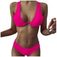 thumbnail image 2 of WREESH Lady Women Solid Color Push-Up Padded Bra Bikini Beach Set Swimsuit Swimwear, 2 of 4