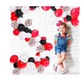 thumbnail image 4 of Kit de arco de guirnalda de globos rojos, negros y blancos para armar uno mismo, 12 o 10 globos de látex con confeti, tira de arco de 4,8 m para circo, barbacoa, cumpleaños., 4 of 5