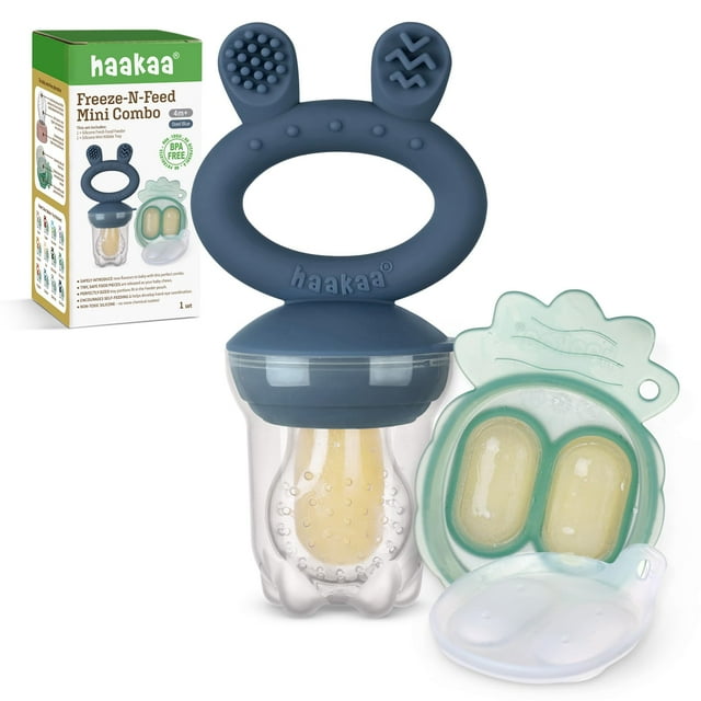 Combo de comedero de comida para bebés y minicongelador, bandeja para picar, Haakaa