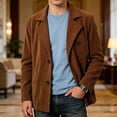 thumbnail image 2 of ZVNAΖH Men's Corduroy Blazer Jacket, Two-Button Notch Lapel Casual Sport Coat with Buttoned Chest Pocket, Long Sleeve Relaxed Outerwear, S-3XL, 2 of 9