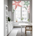 thumbnail image 4 of Red Sage Green Starfish Coastal Swag Valance for Windows 56'' x 36'', Beach Nautical Coral Sea Light Filtering Kitchen Curtains Valances for Bathroom/Living Room/Bedroom/Café, Rod Pocket Curtain, 4 of 6