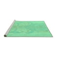 thumbnail image 2 of Ahgly Company Machine Washable Indoor Round Abstract Turquoise Blue Modern Area Rugs, 5' Round, 2 of 4